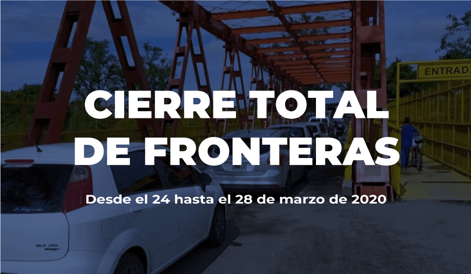 Gobierno paraguayo establece cierre de fronteras hasta el sábado 28