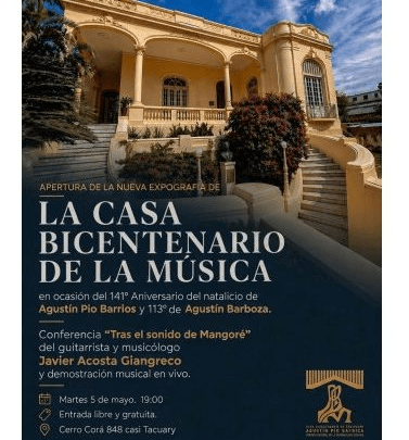 Reabrirán la Casa Bicentenario de la Música con nueva expografía en homenaje a Mangoré