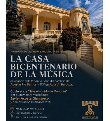 Reabrirán la Casa Bicentenario de la Música con nueva expografía en homenaje a Mangoré