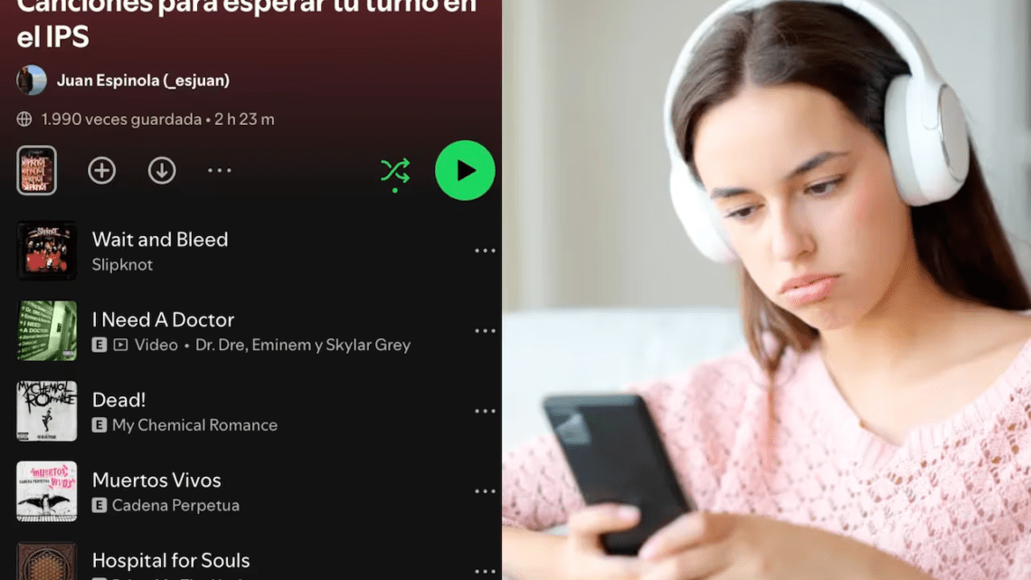 ¡Impactante! Curiosa playlist de Spotify para esperar turno en IPS